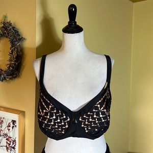 SWIMSUITS FOR ALL Size 24 Swim Bra Top Underwire Padded Cut-Outs Sexy $88 NEW